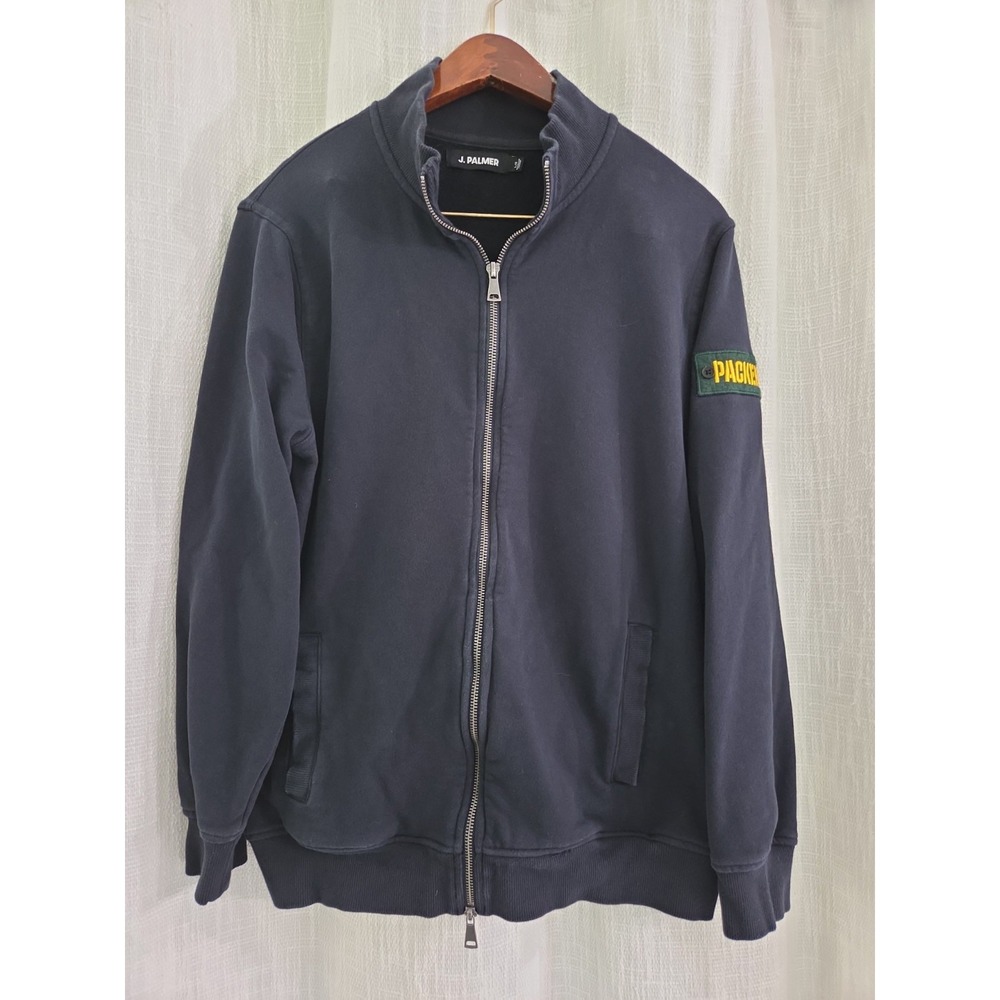 J. Palmer Green Bay Packers QB1 Full-zip Sweatshirt Size Large Black